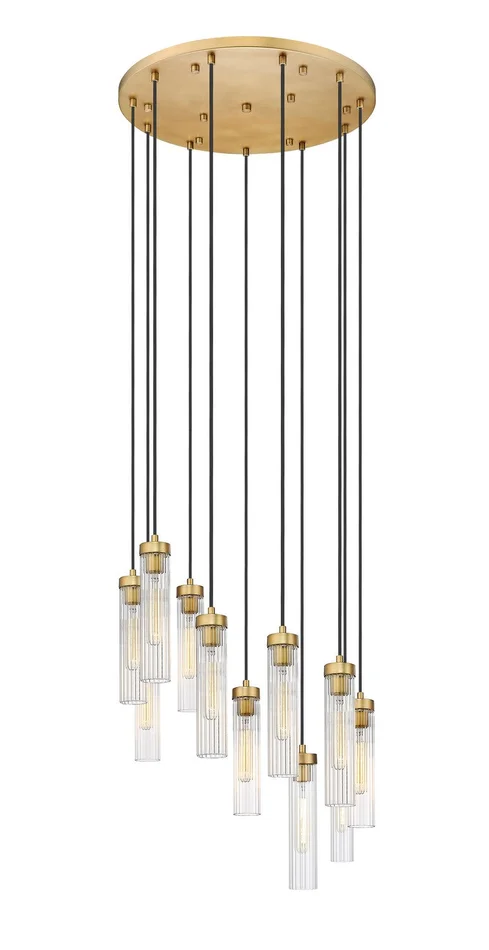 Z-Lite 740P-11R-RB Beau 11 Light Chandelier, Rubbed Brass