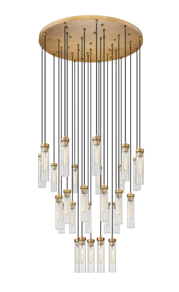Z-Lite 740P-27R-RB Beau 27 Light Chandelier, Rubbed Brass