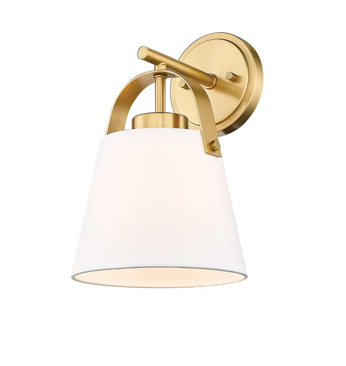 Z-Lite 743-1S-HBR Z-Studio Linen Pendant One Light Wall Sconce, Heritage Brass