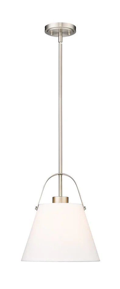 Z-Lite 743P12-BN Z-Studio Linen Pendant One Light Pendant, Brushed Nickel