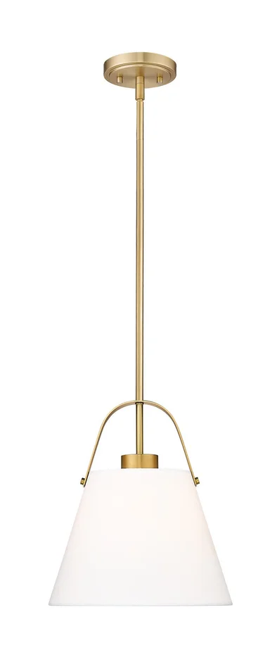 Z-Lite 743P12-HBR Z-Studio Linen Pendant One Light Pendant, Heritage Brass