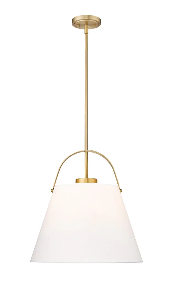 Z-Lite 743P18-HBR Z-Studio Linen Pendant One Light Pendant, Heritage Brass