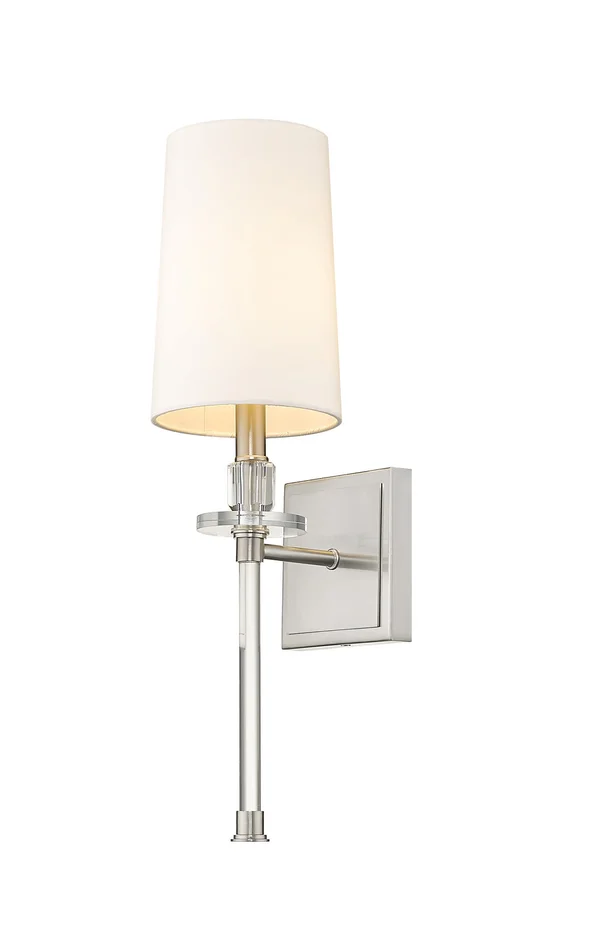 Z-Lite 803-1S-BN Sophia One Light Wall Sconce, Brushed Nickel