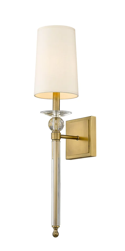 Z-Lite 804-1S-RB Ava One Light Wall Sconce, Rubbed Brass