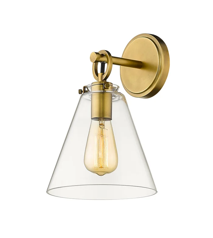 Z-Lite 806-1S-RB Harper One Light Wall Sconce, Rubbed Brass
