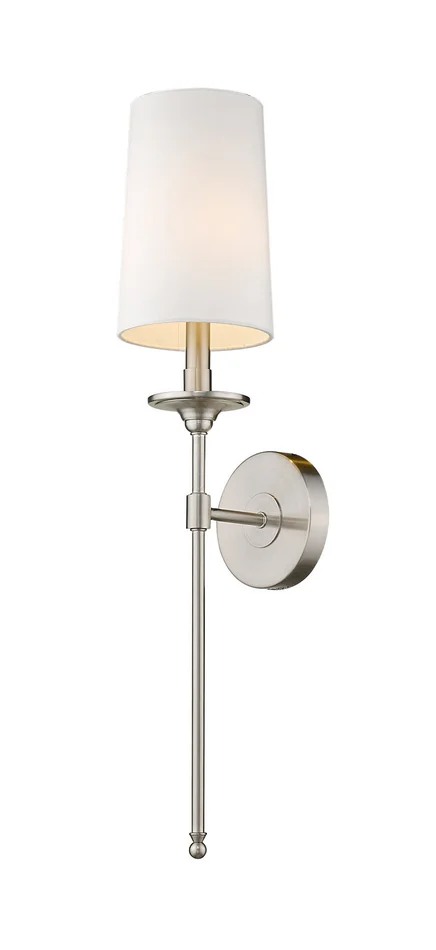 Z-Lite 807-1S-BN Emily One Light Wall Sconce, Brushed Nickel