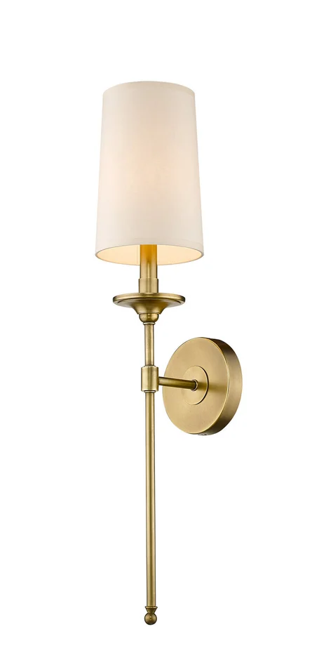 Z-Lite 807-1S-RB Emily One Light Wall Sconce, Rubbed Brass