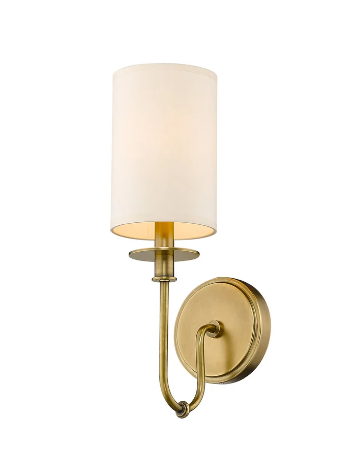 Z-Lite 809-1S-RB Ella One Light Wall Sconce, Rubbed Brass