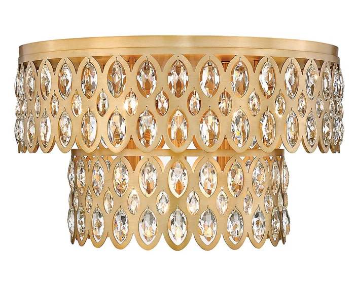 Z-Lite 822F20-HB Dealey Nine Light Flush Mount, Heirloom Brass