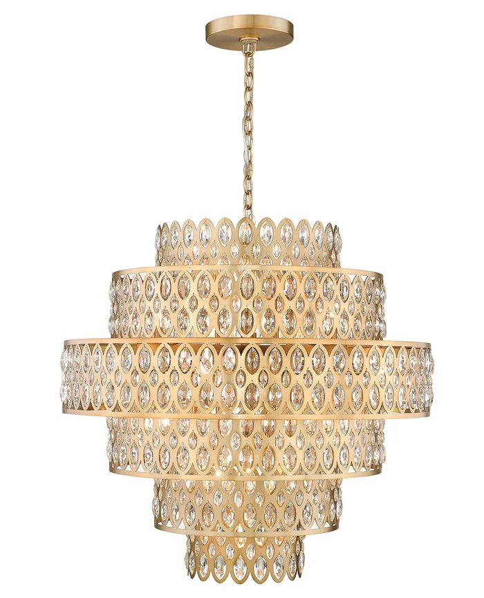 Z-Lite 822P32-HB Dealey 17 Light Pendant, Heirloom Brass