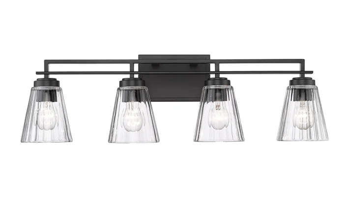 Z-Lite 823-4V-MB Lyna Four Light Vanity, Matte Black