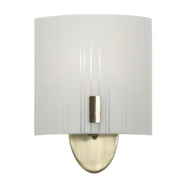 Zafra Antique Brass with White Glass Wall Light