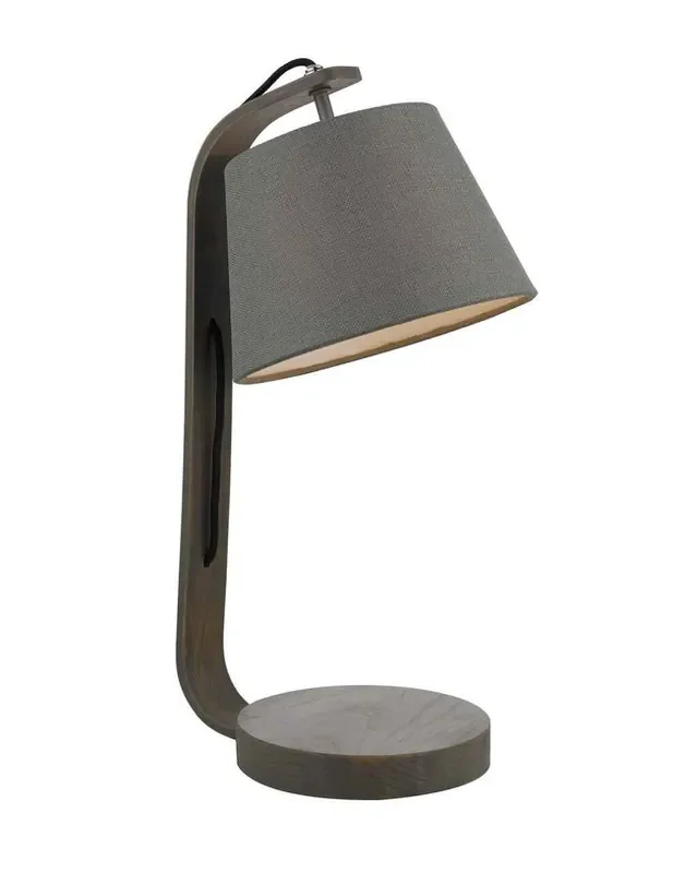 Zakara Grey Washed Wood with Grey Shade Table Lamp