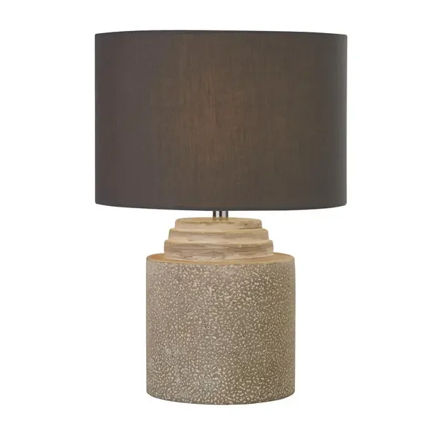 Zara Grey Cement Base with Grey Shade Table Lamp