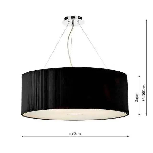 Zaragoza 6 Light Black 90CM Pendant Light