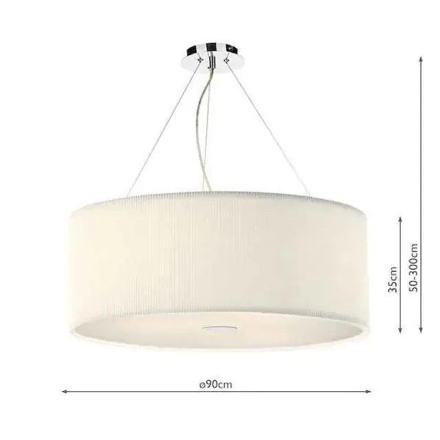Zaragoza 6 Light Cream 90CM Pendant Light