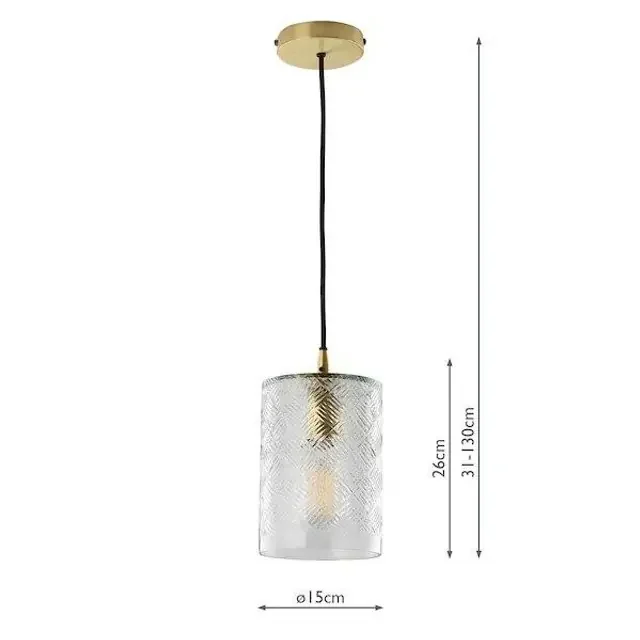 Zecchino Matt Brass with Handblown Glass Shade Pendant Light