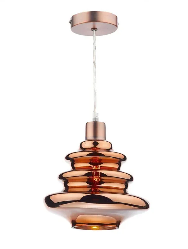 Zephyr Copper Electro Plated Glass Easy Fit Pendant Light