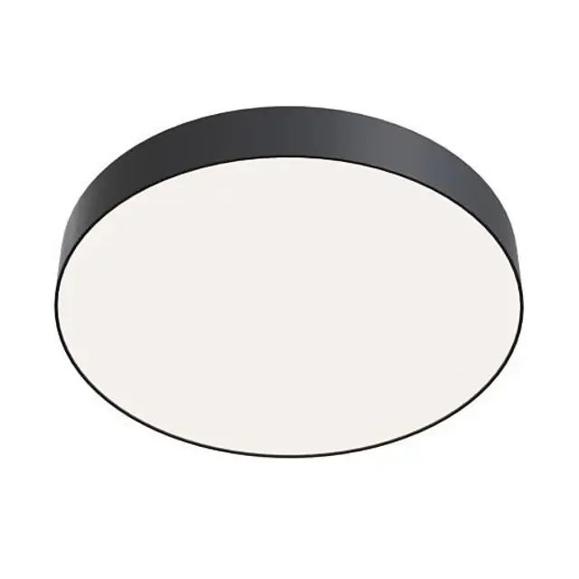 Zon Black with White Diffuser 40cm Flush Ceiling Light
