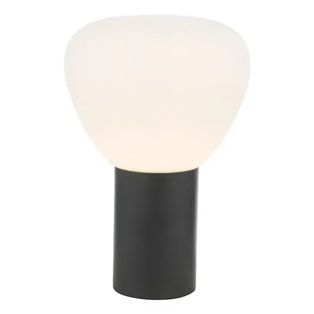 Zorah Matt Black with Opal Glass Table Lamp