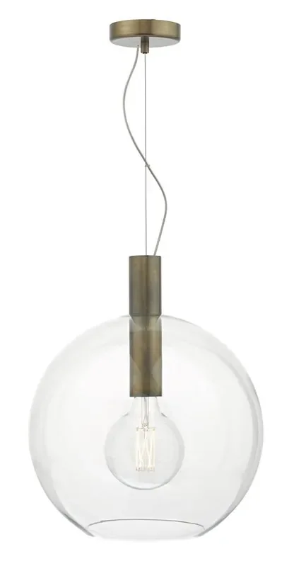 Zula Aged Bronze with Clear Glass Pendant Light