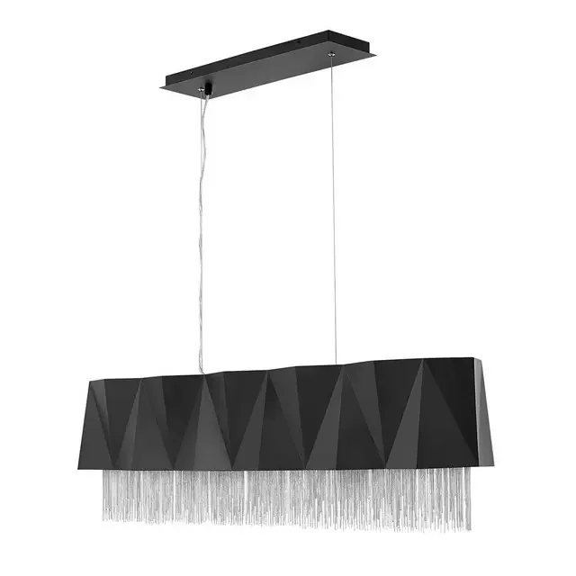 Zuma 6 Light Satin Black with Silver Bar Pendant Light